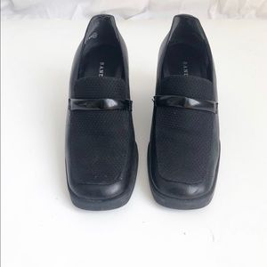 Bandolino black leather block heels